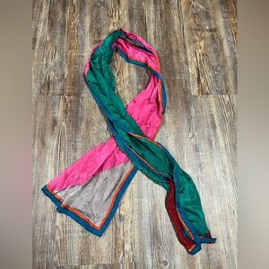 Multicoloured boho silk scarf